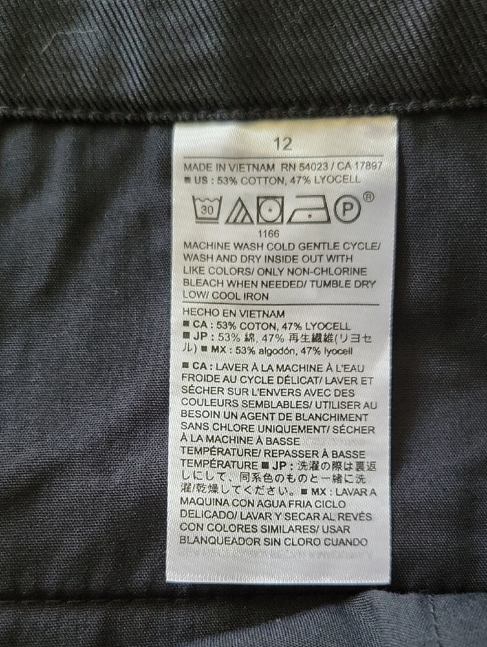 NWT Banana Republic Wide Leg Cropped High Rise Pants Black Cotton & Lyocell 12 - Picture 9 of 10